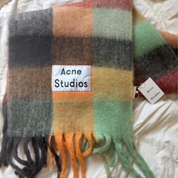 Acne Studios Vibrant Plaid Scarf - Picture 2 of 3